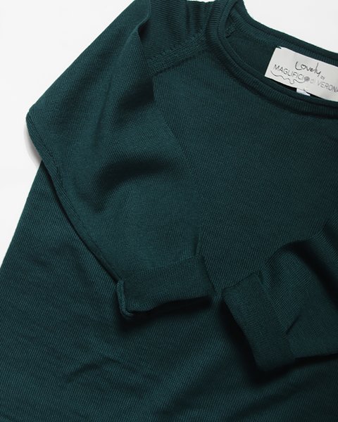 Girocollo raglan basico in pura lana merino ragazzi